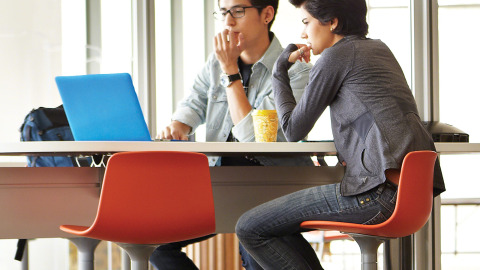 students at a table